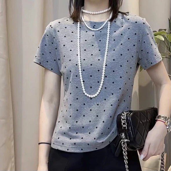 点子高级灰弹力T恤9268