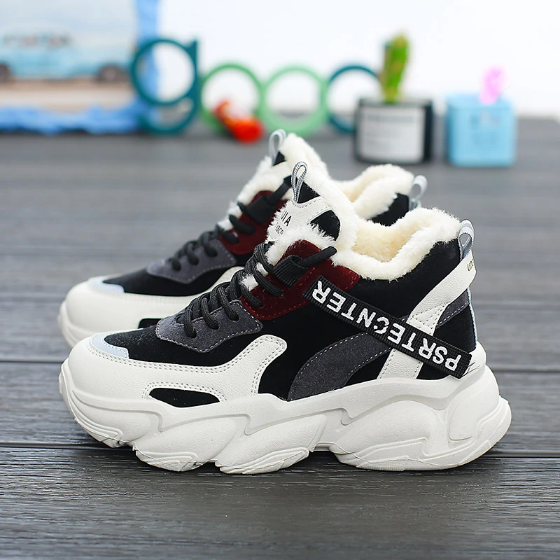 偏小一码加绒老爹鞋女厚底2023冬季新款保暖棉鞋运动鞋休闲鞋女鞋