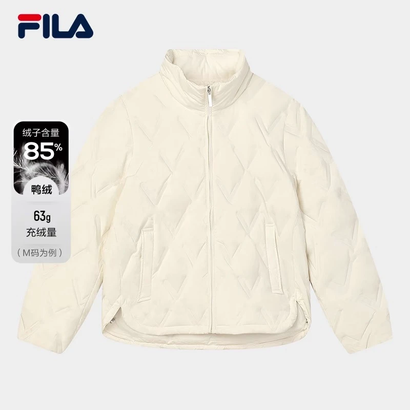 FILA斐乐女装【宽松立领保暖羽绒服】2023轻薄休闲上衣F11W344927F