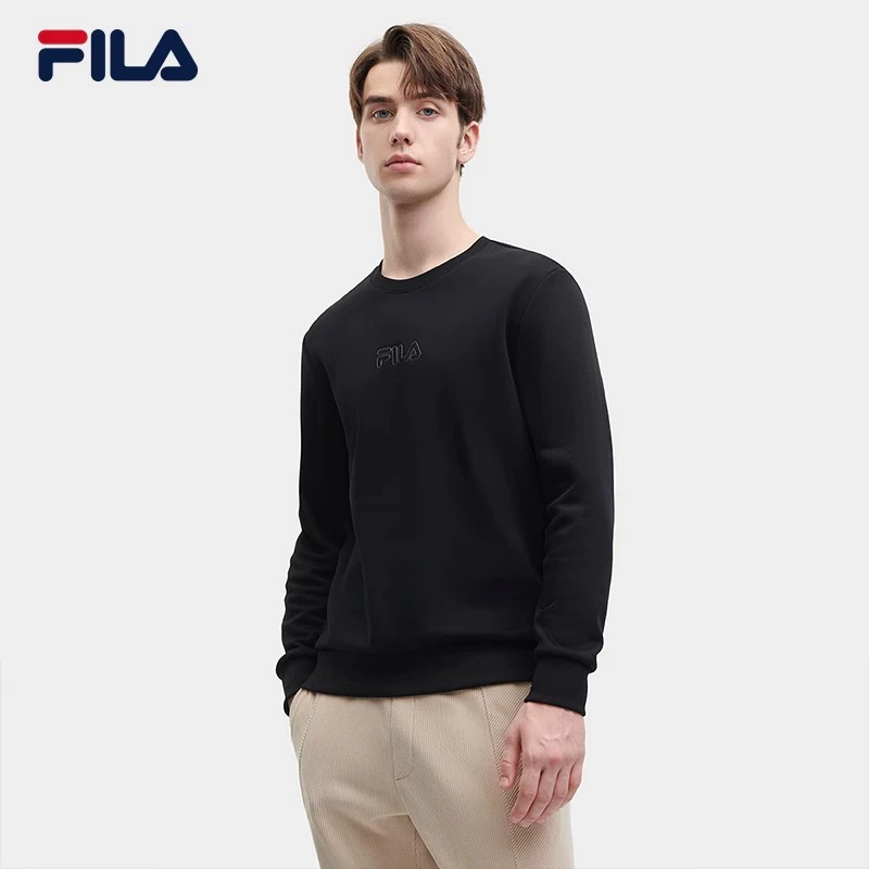 FILA斐乐男装【时尚印花套头卫衣】2023款简约休闲上衣F11M348208F