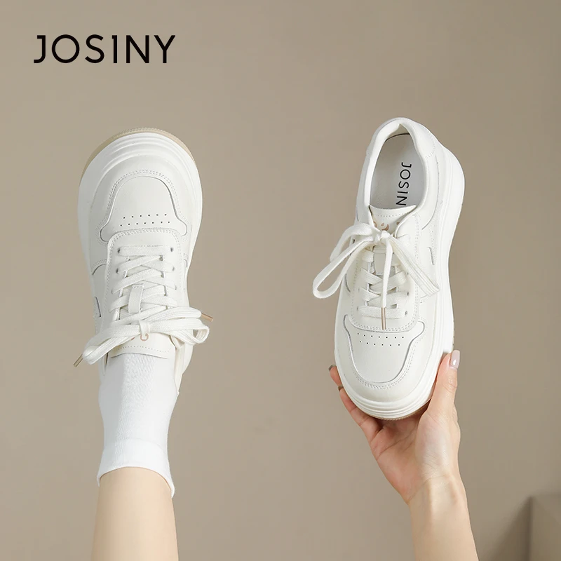 卓诗尼厚底小白鞋女2024秋季新款增高板鞋爆款百搭休闲鞋运动鞋