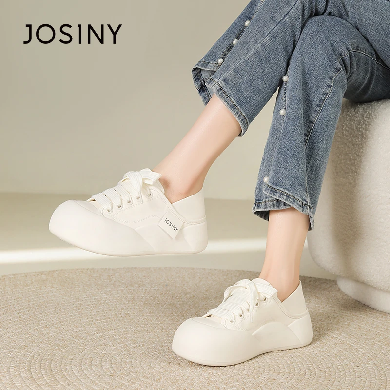 卓诗尼厚底小白鞋女2025新款春季时尚百搭丑萌大头鞋休闲两穿板鞋