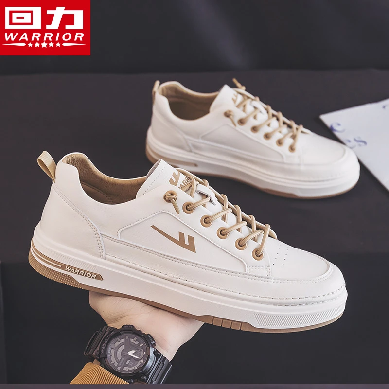 Warrior/回力男鞋板鞋2025春季新款潮流百搭休闲一脚蹬透气小白鞋