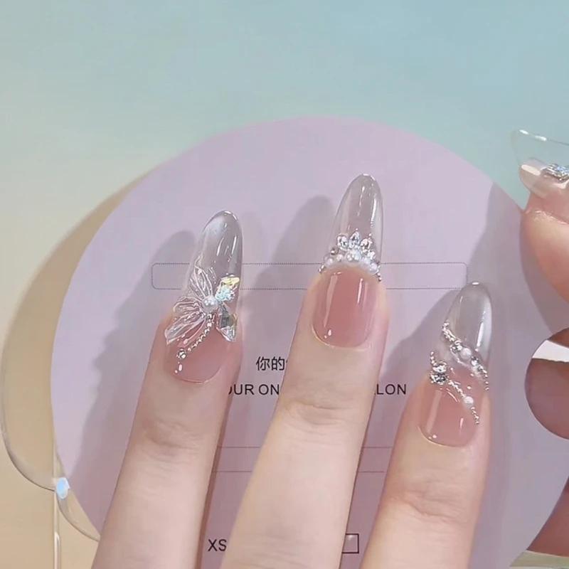 【比翼双飞】手工穿戴贴片猫眼气质光疗美甲显白穿戴甲百搭款爆闪
