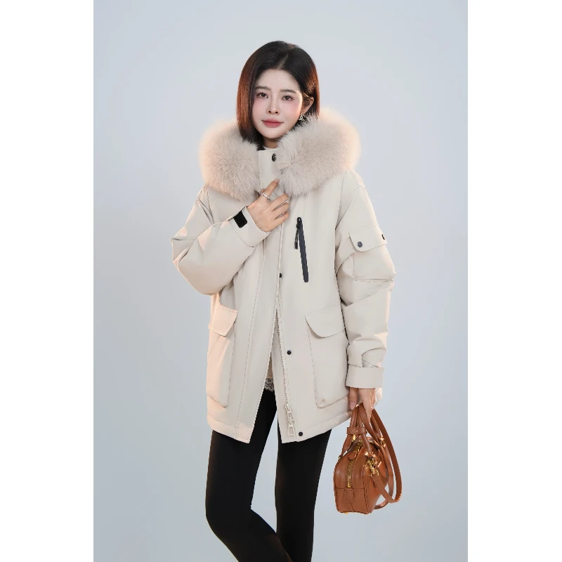 宿慕SUMU 女款鹅绒派克服12-3冬款2024新款时尚休闲鹅绒服A16074