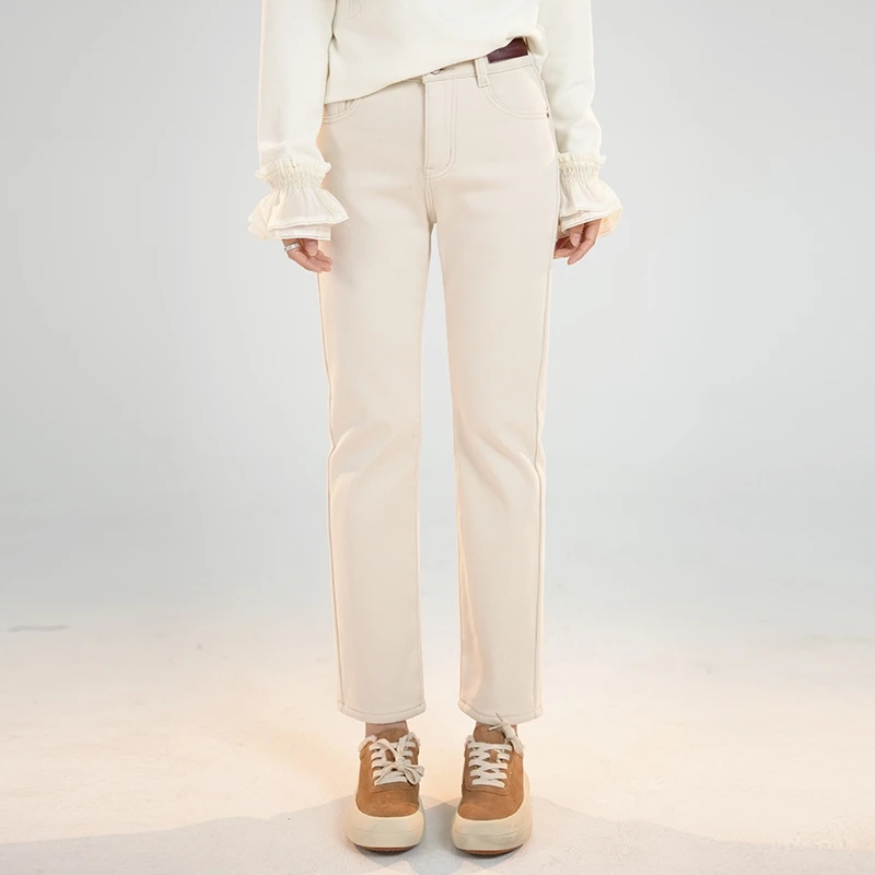 宿慕SUMU 女款加绒牛仔裤 11-9冬季2024新款时尚百搭牛仔裤A4505K