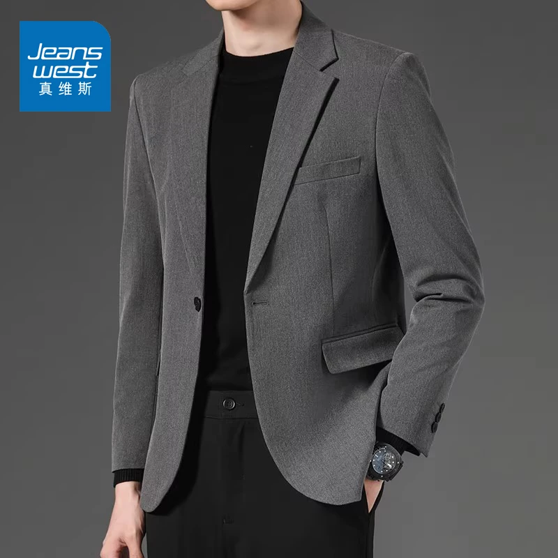 真维斯休闲西装外套男款2025春秋韩版新款高级感宽松商务正装西服
