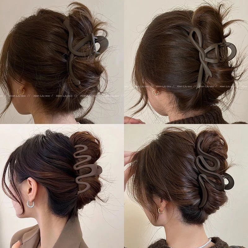 夏季2024磨砂抓夹大号鲨鱼夹高级感发夹女新款后脑勺夹子抓夹大号