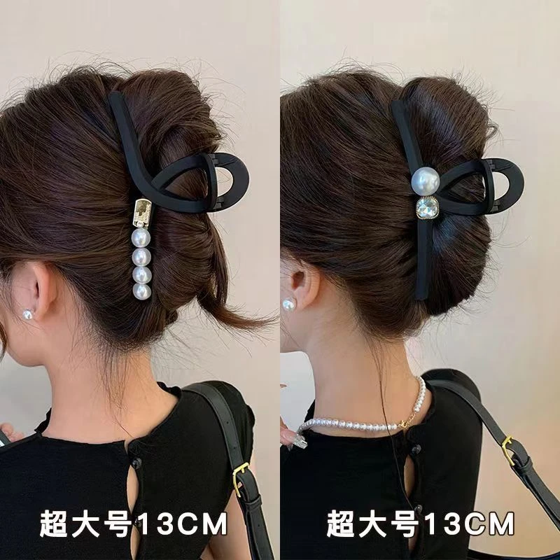 抓夹大号高级感鲨鱼夹扎头发马尾简约皮筋发带抓夹发饰新款超洋气