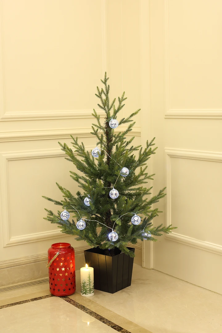 小众北欧简约仿真圣诞树盆景摆件装饰套装四件套