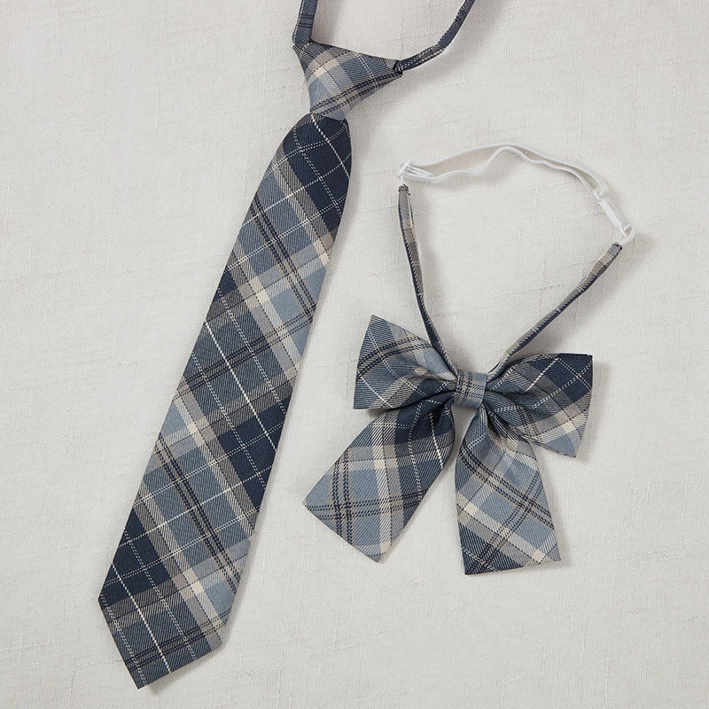 日系JK小物领结配饰领带女男搭配衬衫制服手打款免打灰色格子套装