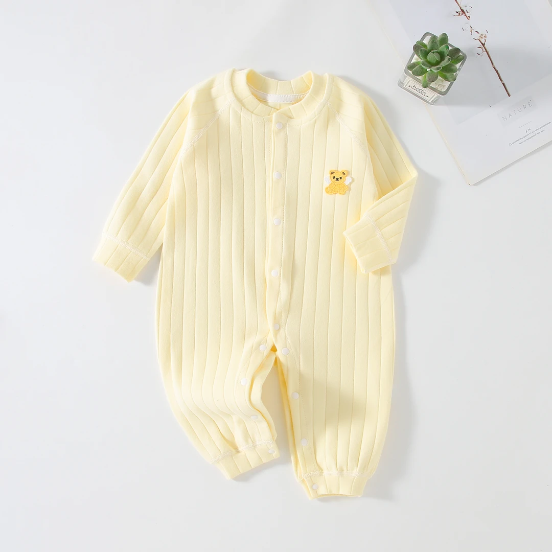 宝宝保暖新生儿裸肤贴身舒绒对开连体衣长袖婴儿幼儿春秋儿童