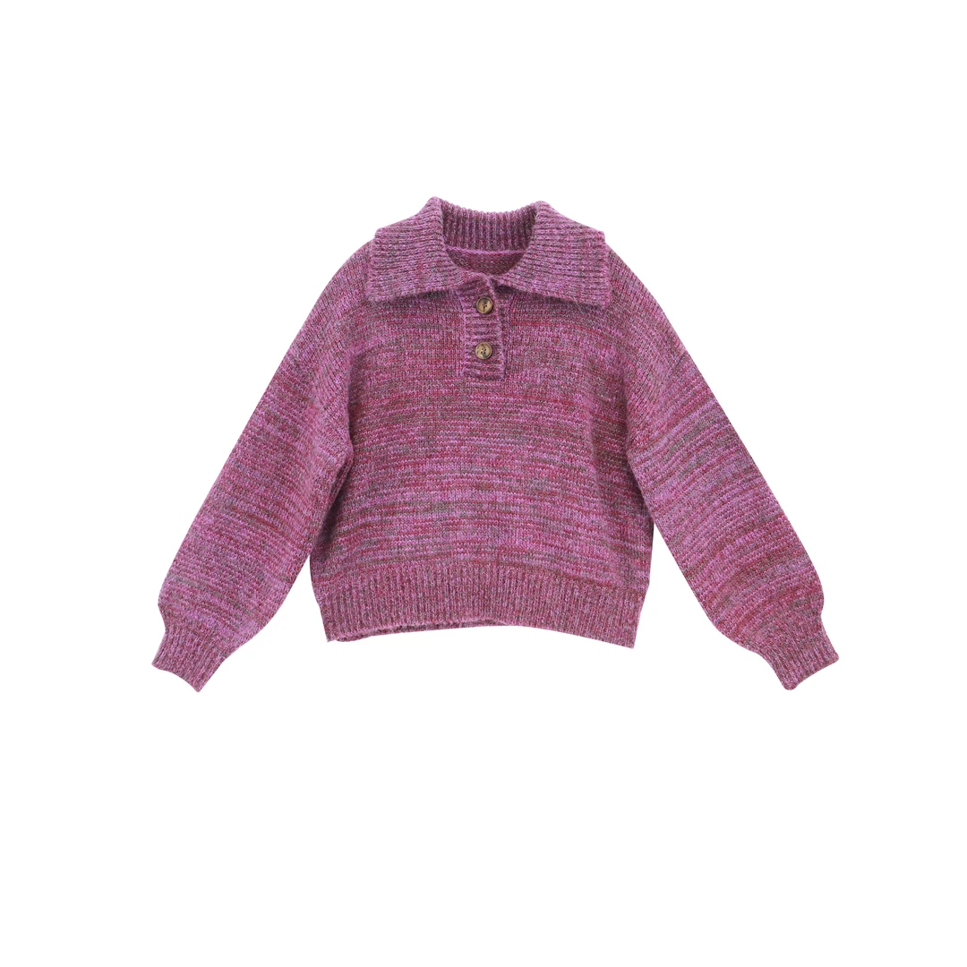 【ARINA】日系品牌 秋冬上新 M 混纺纱线百搭翻领套头毛衣针织衫