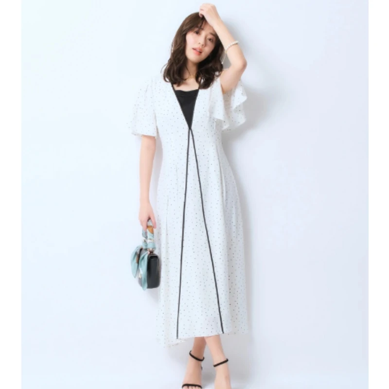 【ARINA】日系品牌 夏季新款 J 气质优雅温柔显瘦V领仙女连衣裙