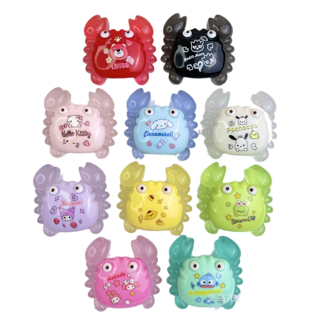 树脂夜光大螃蟹50mm糖糖饰品小摆件