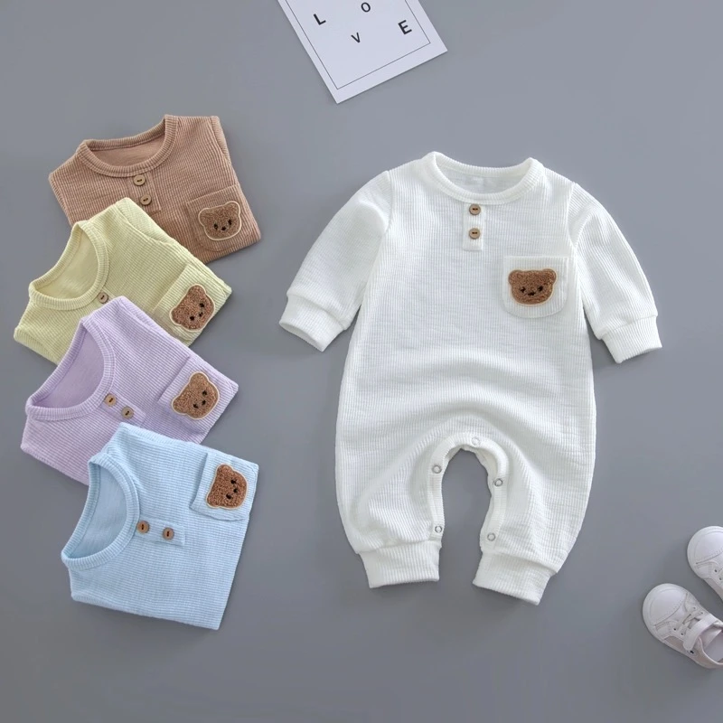 新生婴儿连体衣春秋套装长袖保暖薄款三个月秋冬男女宝宝衣服爬服