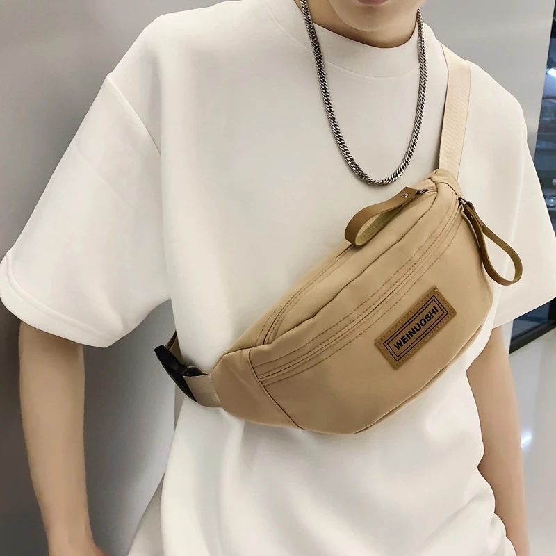 日系胸包男生 ins简约小包轻便休闲斜挎包男运动单肩包潮牌小背包