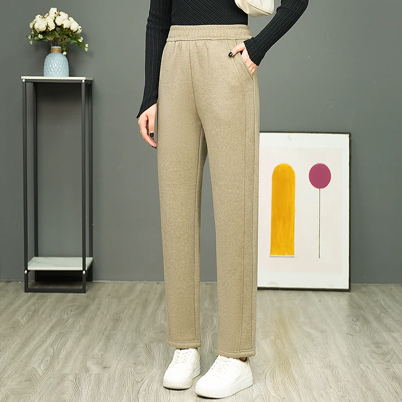 加绒加厚女高腰显瘦秋冬外穿梧桐裤哈伦裤大码新款百搭长裤休闲裤