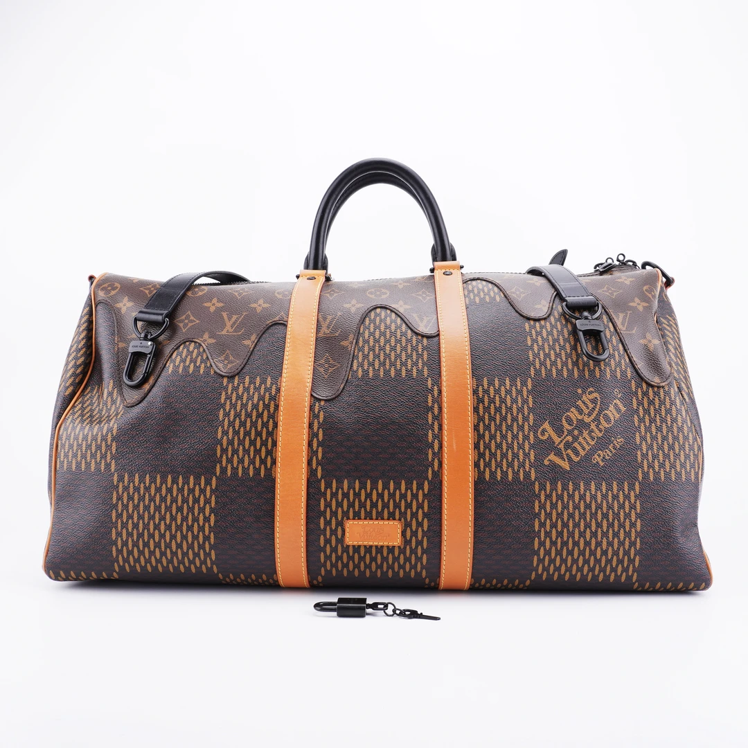 98新LV x Nigo联名款keepall50老花旅行袋50/28/23 E275