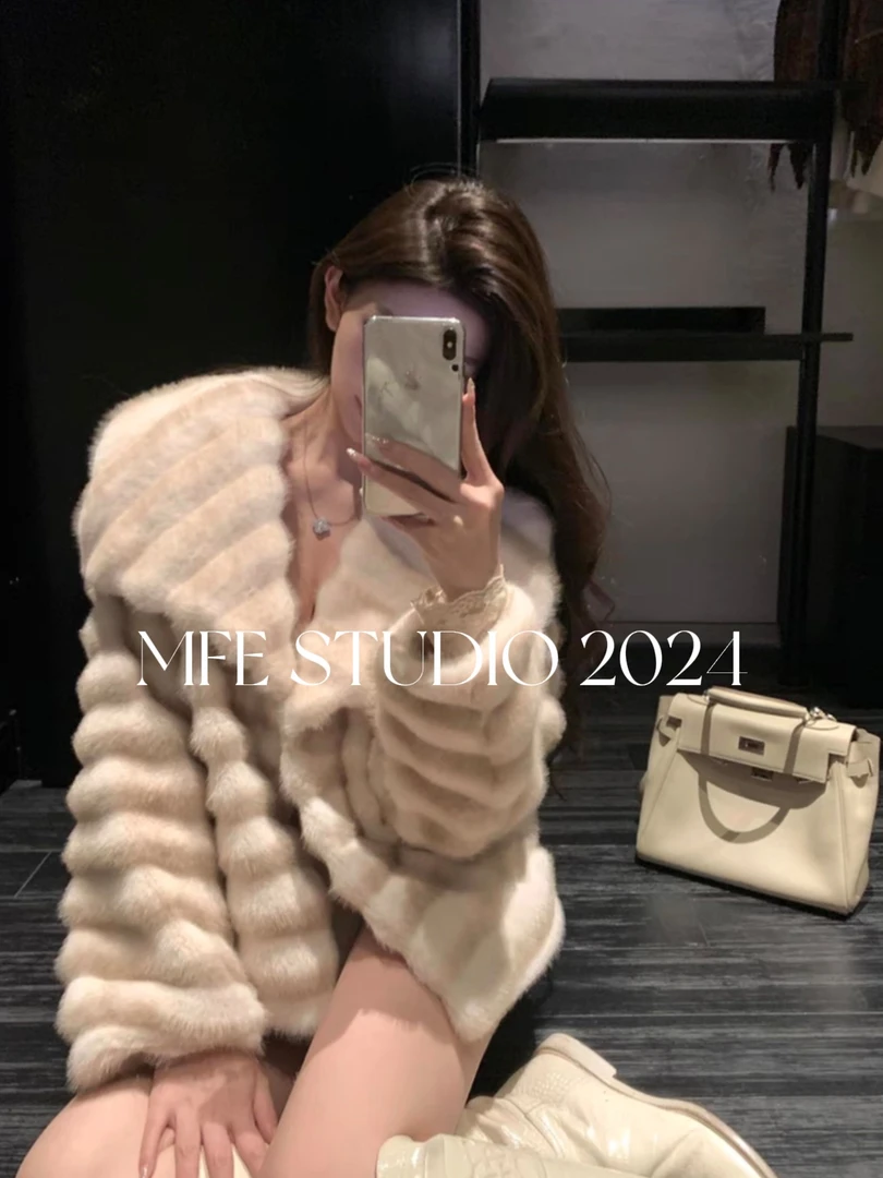 【鞠环环】2025/MFE | 落日熔金 龙猫毛毛外套轻奢短款百搭小众外套