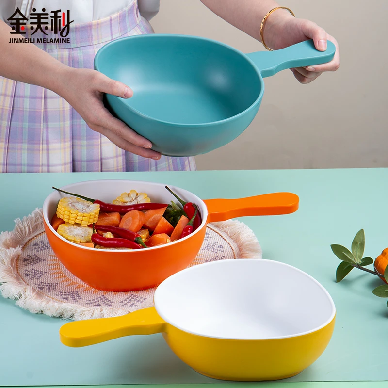 北欧创意米线面碗商用带手柄 麻辣烫碗双耳碗面馆特色拉面密胺碗