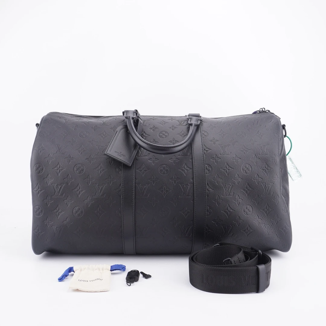 95新 99新LV Keepall50老花压纹满印小牛皮旅行袋50/28/22 E960