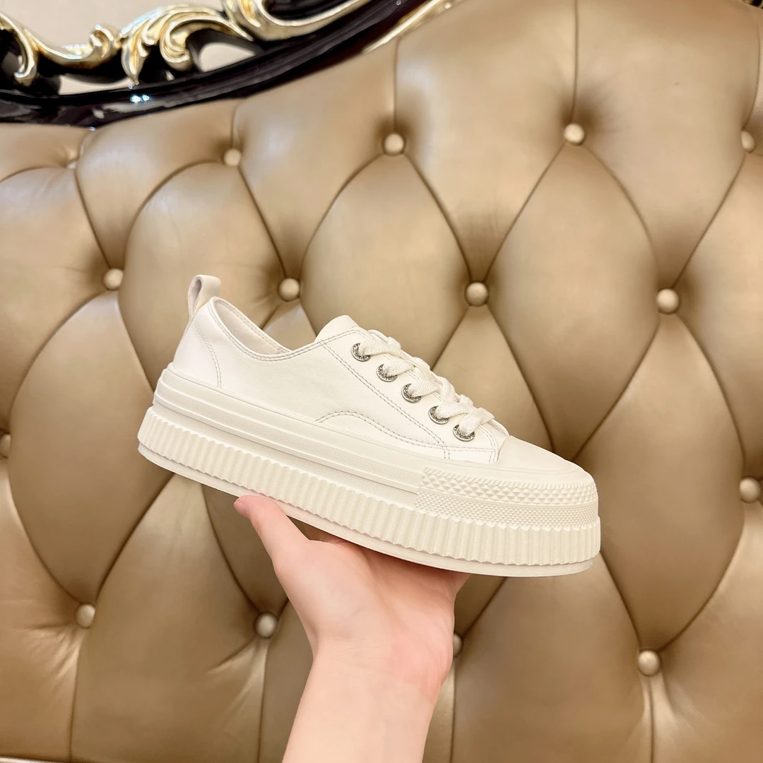 百搭透气夏季运动低帮饼干鞋小白鞋女厚底轻便休闲鞋透气女鞋运动