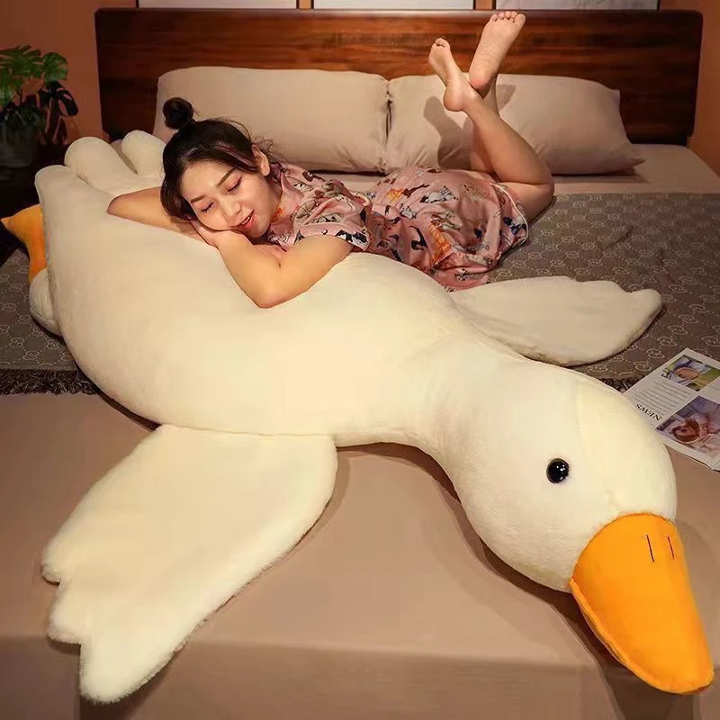 网红大白鹅抱枕玩偶公仔毛绒玩具提脖鸭可爱治愈送女生夹腿睡抱枕
