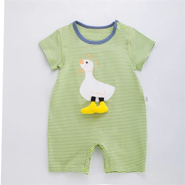 *贝适【鸭鸭连体】新款婴幼儿宝宝夏季高弹短袖薄款连体衣A10129