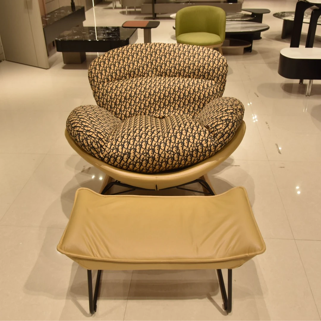 家用休闲带脚踏摇椅 懒人摇椅 绒面带脚踏休闲摇椅 包送货 包安装