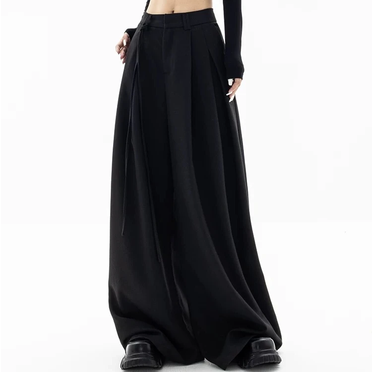 西装裤大阔腿女秋冬高腰宽松垂感拖地西裤休闲阔腿裤