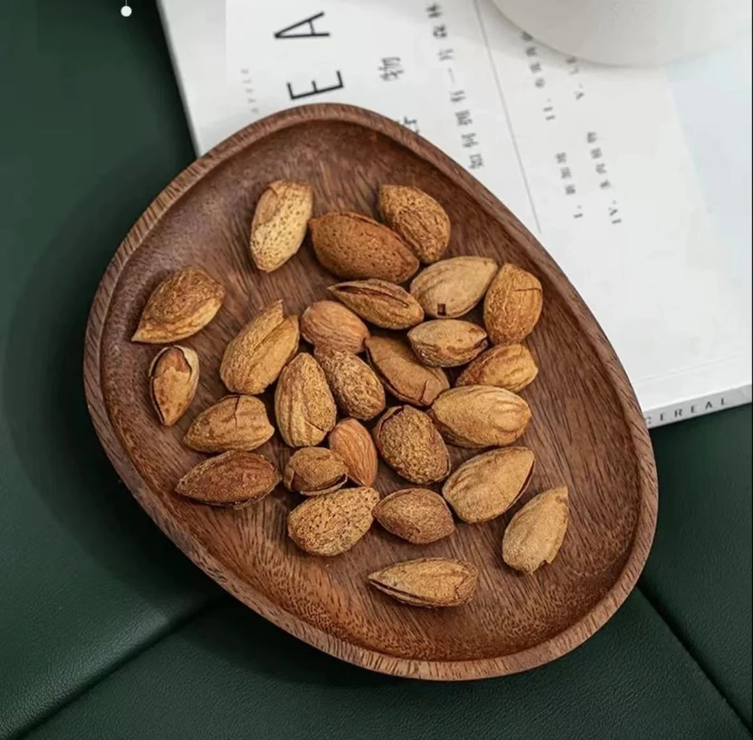 南美胡桃木茶歇盘瓜子盘家用果盘茶道壶承托盘16*13*2cm