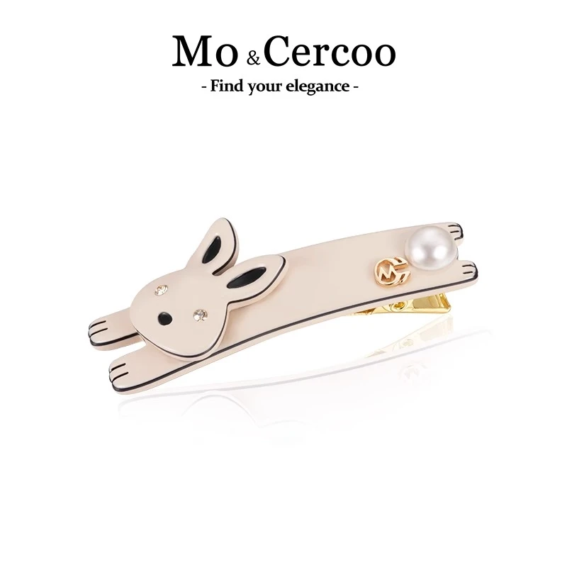 Mo&Cercoo兔子发夹无痕发卡碎发刘海侧边夹女法式鸭嘴夹