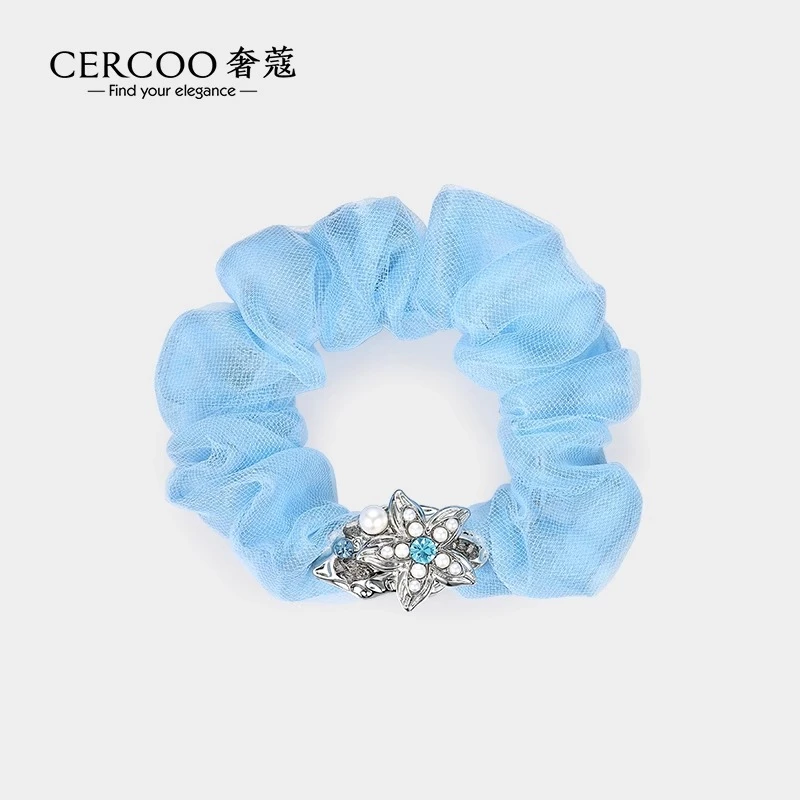 Cercoo/奢蔻海星纪网纱贝壳大肠发圈盘发马尾发绳头花发饰头饰女