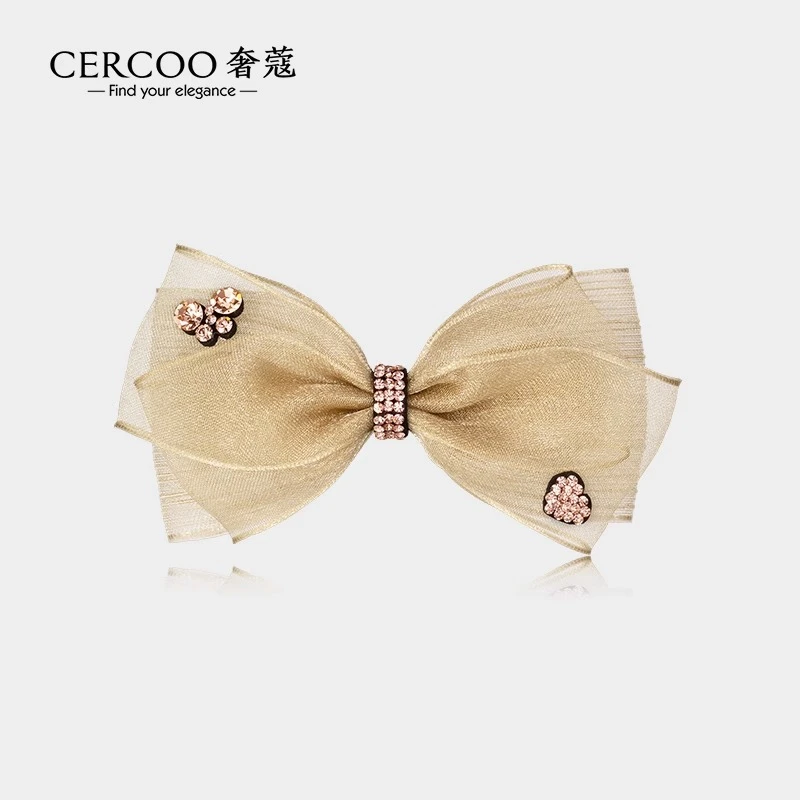 Cercoo/奢蔻蝴蝶结梦境花系列发夹弹簧夹横夹大号发饰布艺发卡女