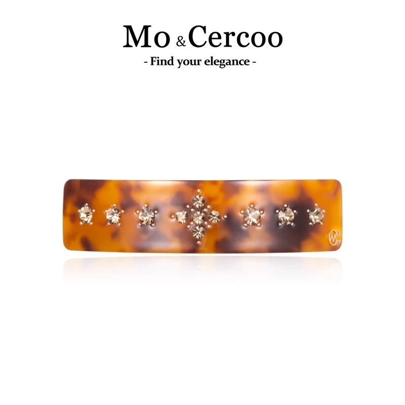 Mo&Ceroo弯曲醋酸弹簧夹女一字夹横夹大号发卡半扎发夹子法式发夹