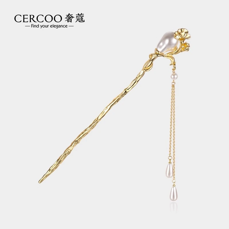 Cercoo/奢蔻吉斯蒙达工艺流苏中式发簪马尾盘发器发杈发饰发夹女