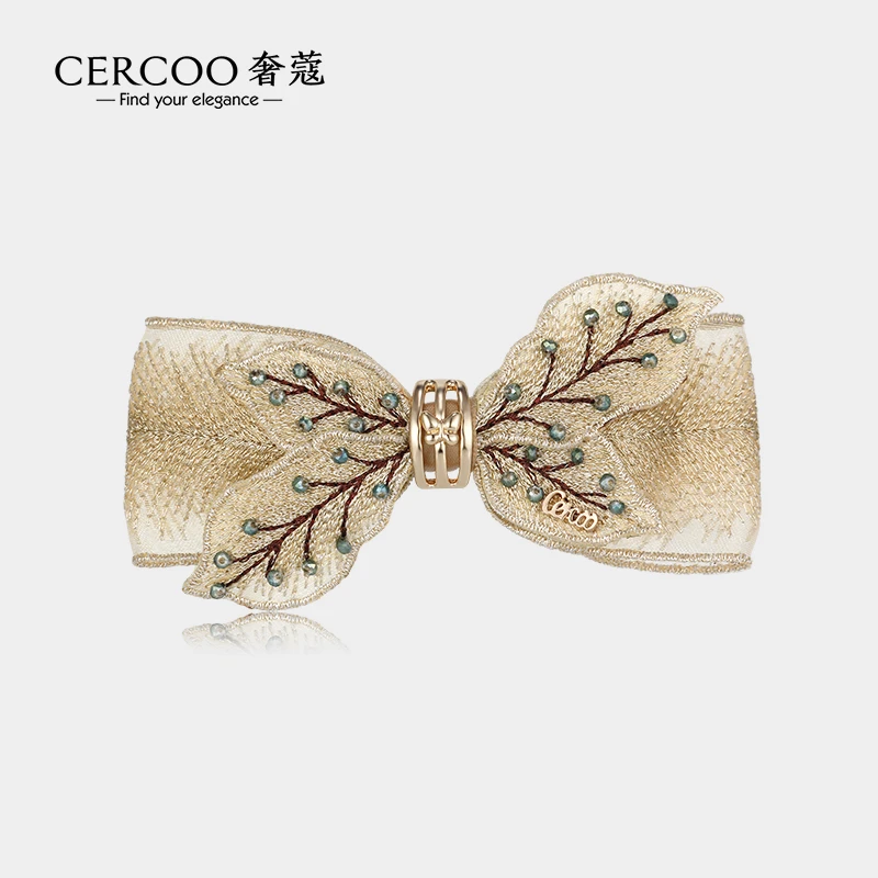 Cercoo/奢蔻蝴蝶结梦境花妈妈百搭后脑勺一字夹弹簧夹大号发卡子