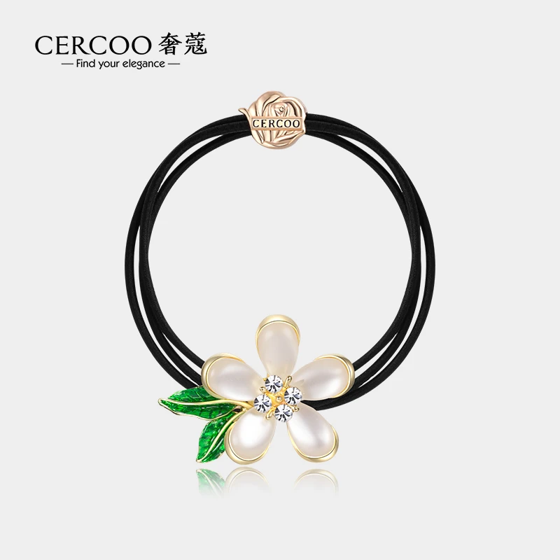 Cercoo/奢蔻圣母百合系列花朵三股简约橡皮筋马尾发圈细发绳发饰