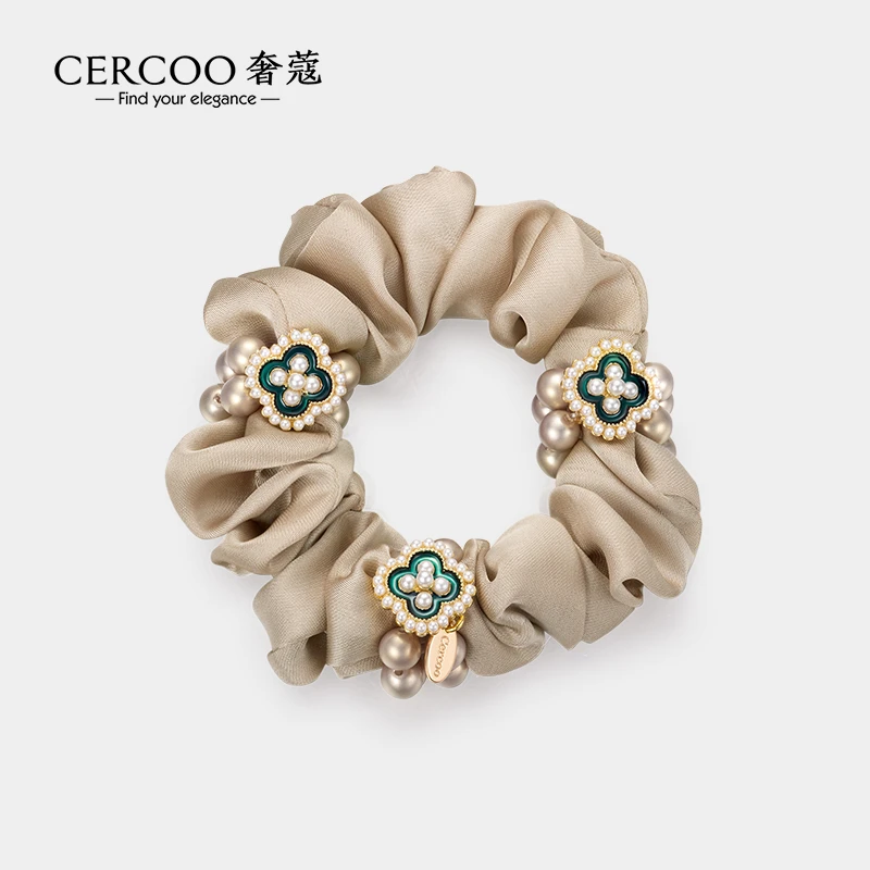 Cercoo/奢蔻三月清茶系列手工滴油浪漫马尾大肠发圈头绳头花