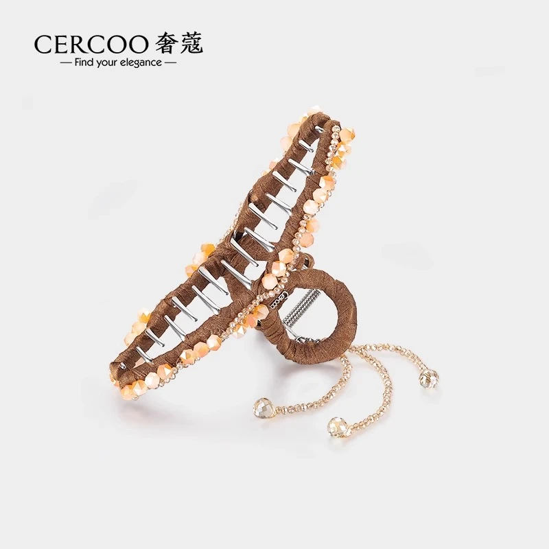 Cercoo/奢蔻水晶幻境手工缠绕缠布美拉德发抓夹后脑勺轻奢鲨鱼夹