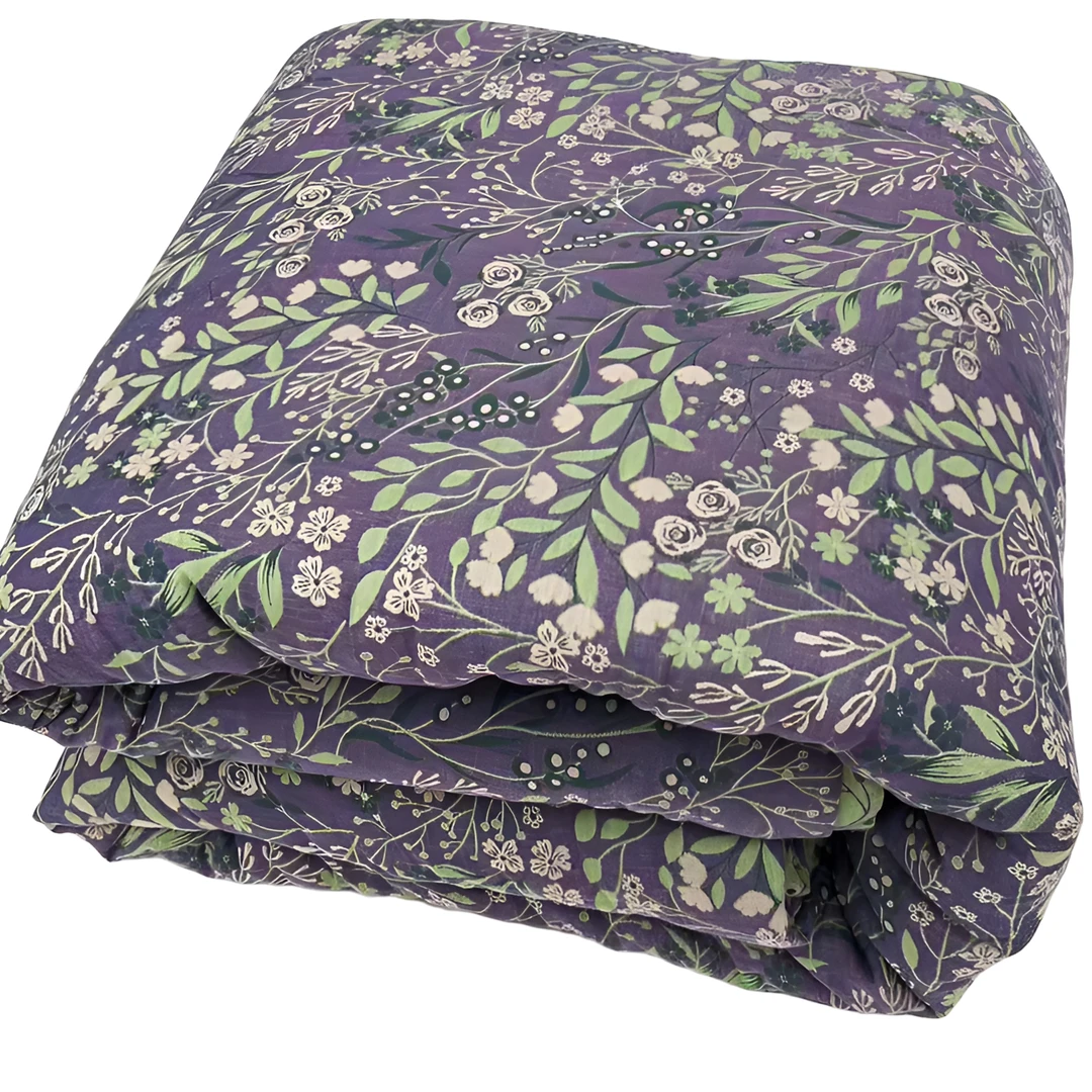 风铃花 双面双层有氧纱纯棉大豆被2*2.3碎花被套床品印花双层纱