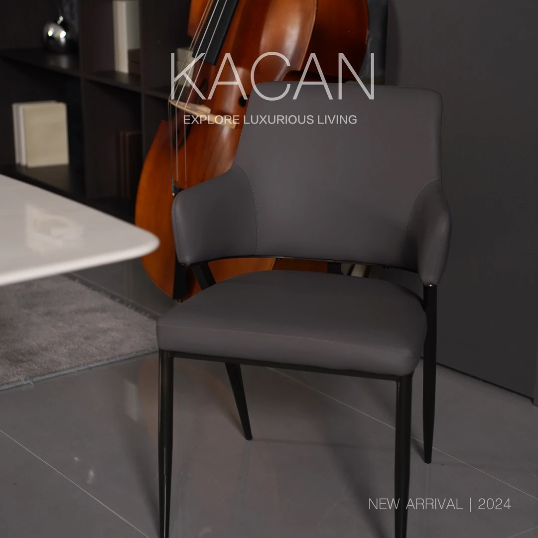 KACAN｜卡璨极简风餐厅家用简约钢架餐椅茂叶系列kc-33