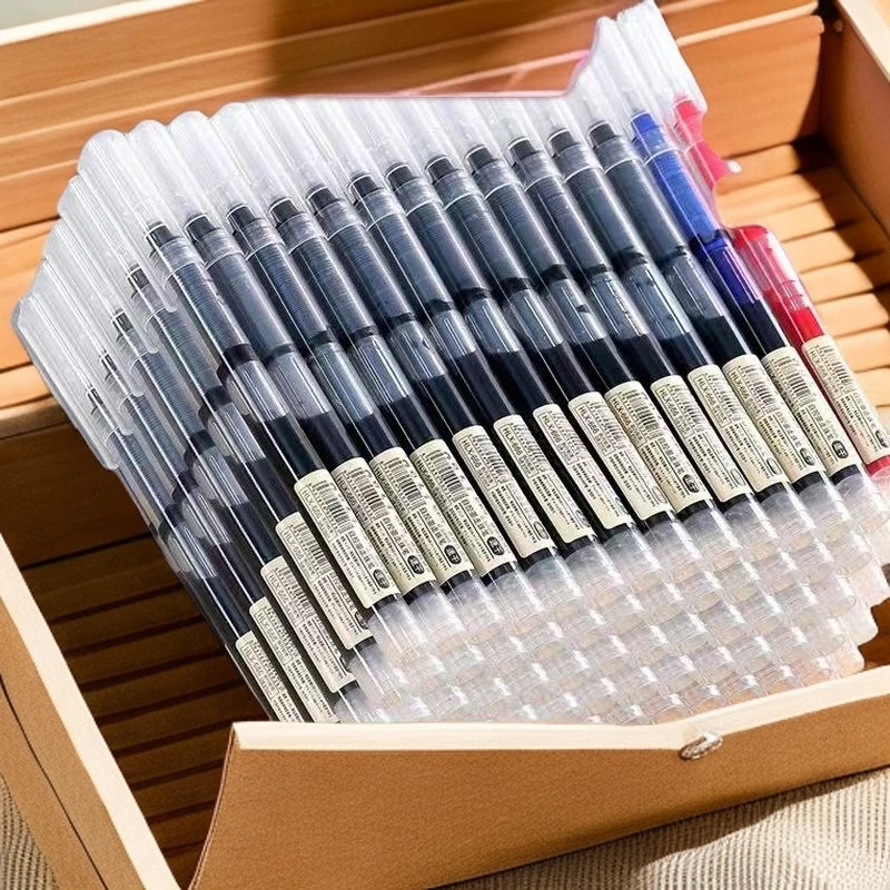 学生考试商务签字书写流畅不断墨黑色透速干直液笔