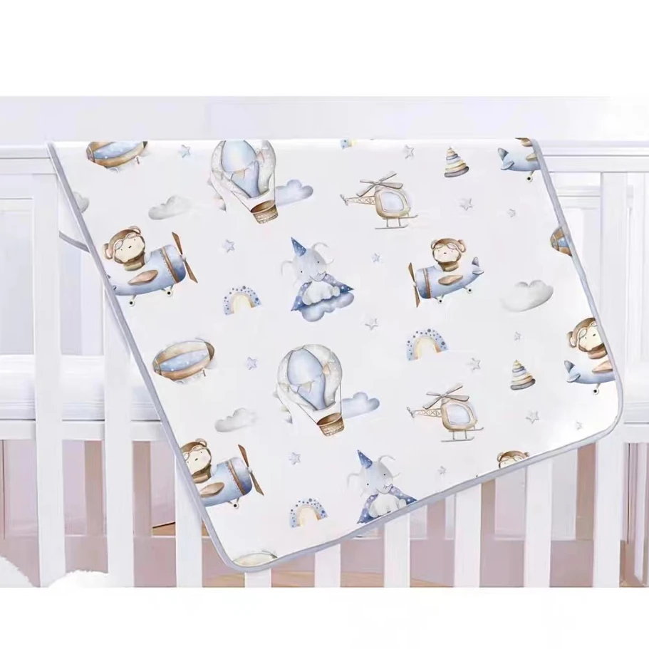 180*200cm母婴级A类纯棉隔尿垫飞行日记（带弹力带）