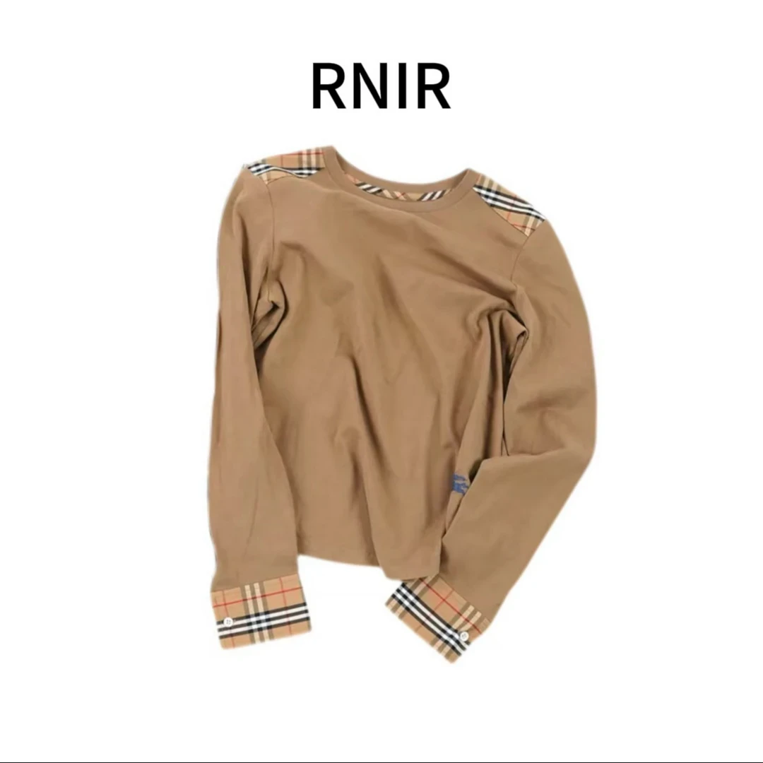 【格纹修身长袖】CXSS39064时尚休闲百搭打底经典圆领