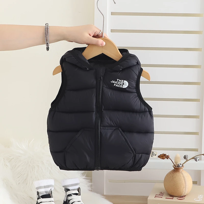 婴儿连帽马甲轻薄款宝宝冬装男宝宝夹棉背心外穿儿童秋冬季帅气