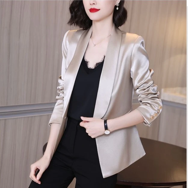 2025春季新款醋酸小西装外套流行气质修身高级感时尚设计感洋气