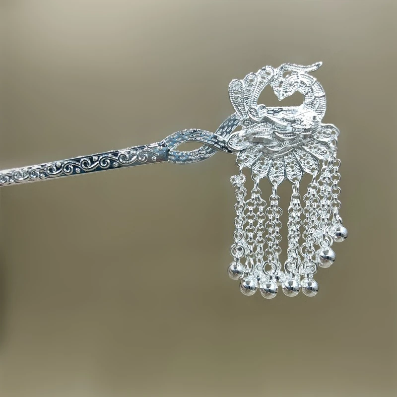 民族风发簪汉服配饰孔雀流苏发簪发钗头饰新娘古典发饰手工发簪