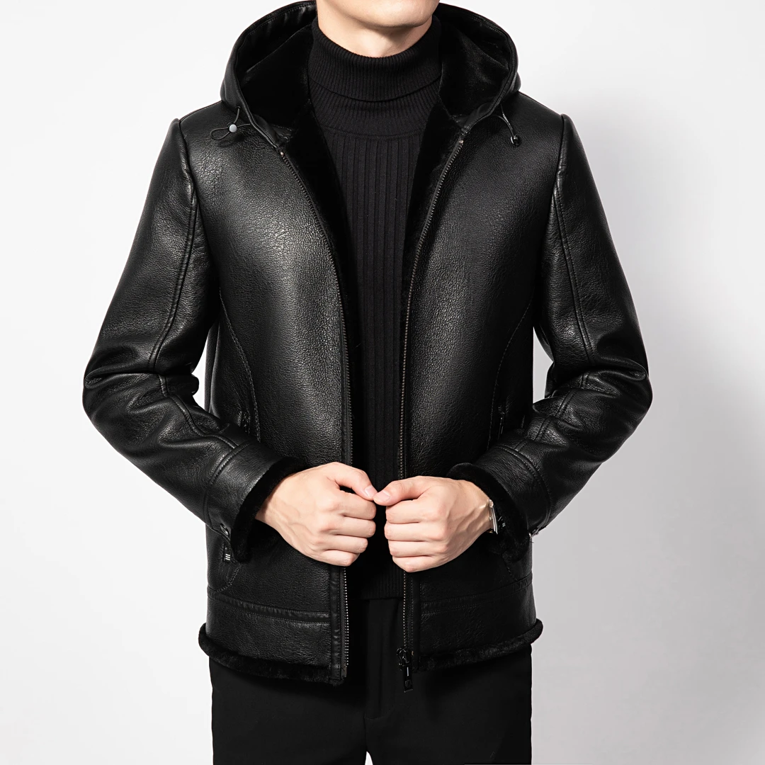 SK-38男士冬季一体保暖秋冬皮外套